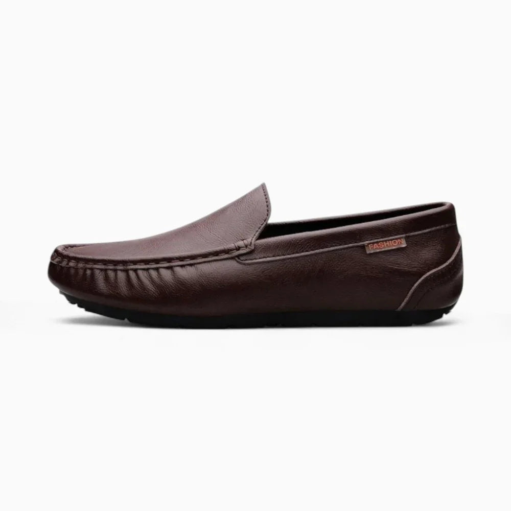 Mocassins marron en cuir pour homme