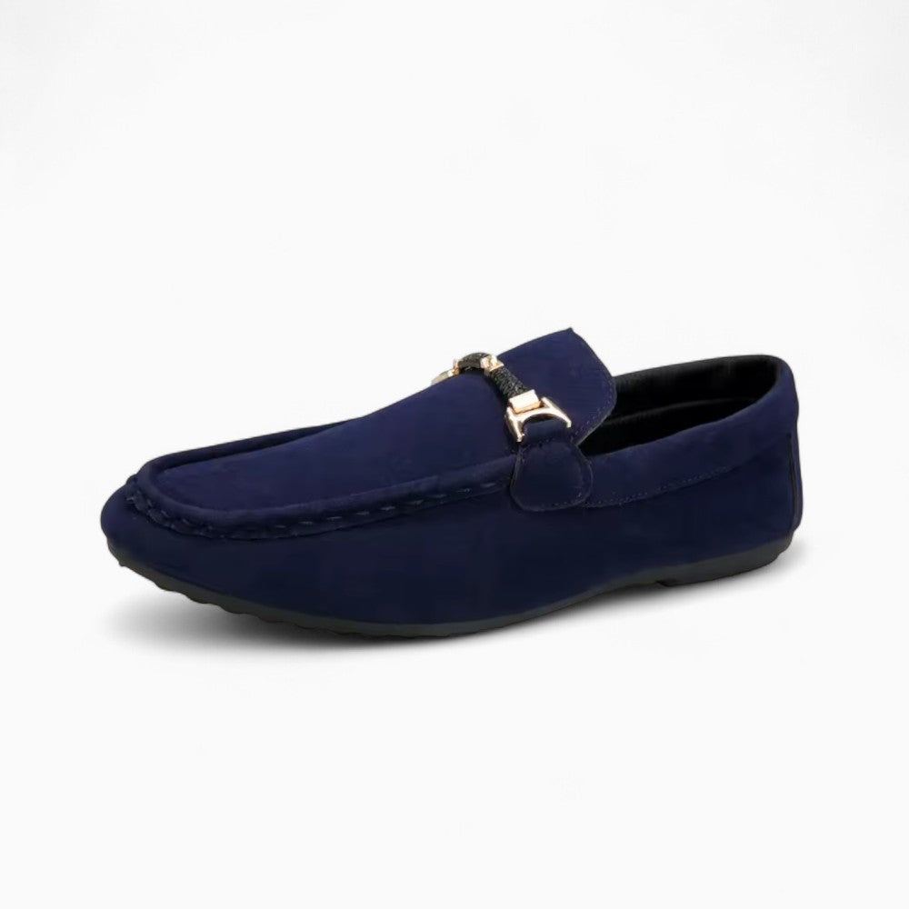 Mocassins en daim bleu marine pour homme