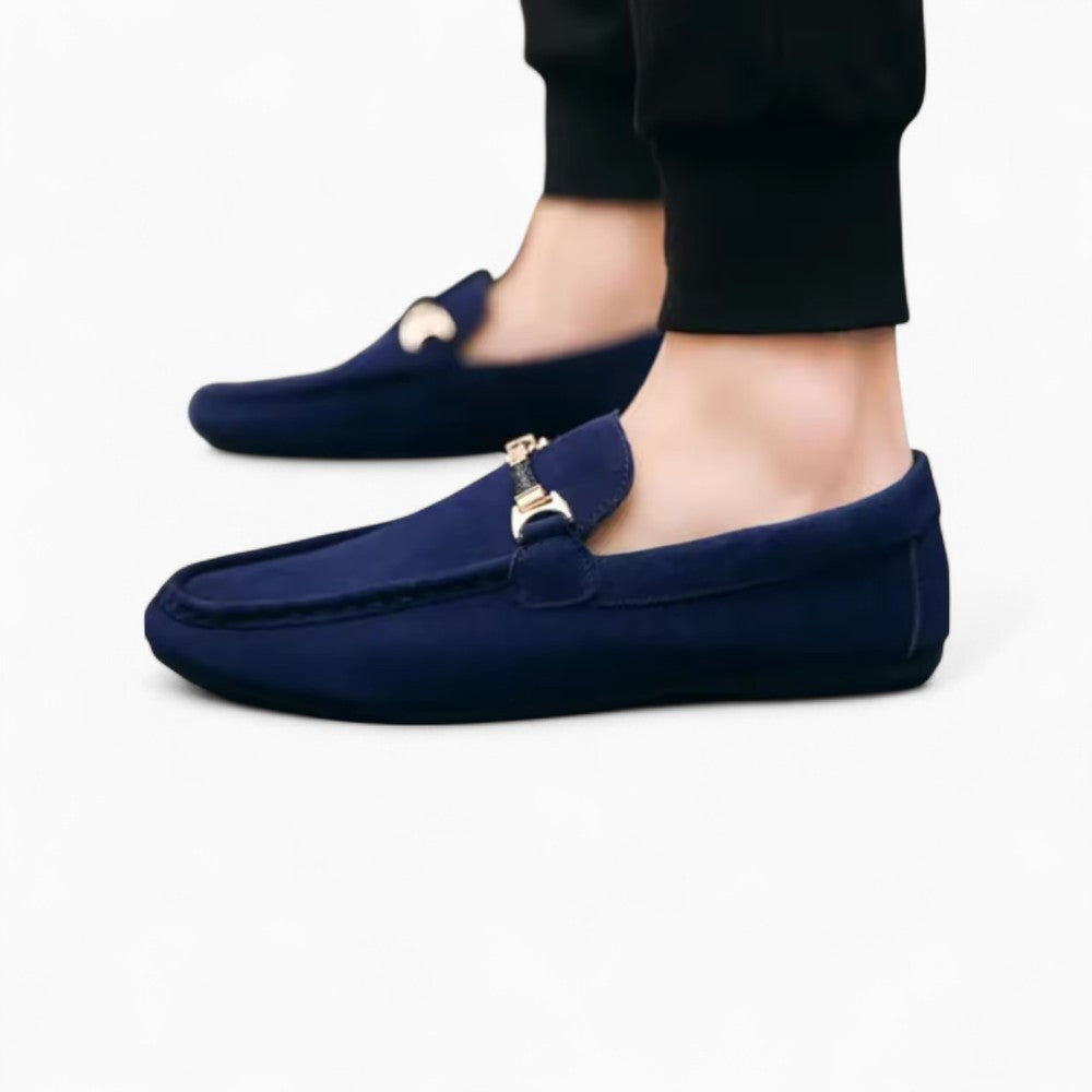 Mocassins en daim bleu marine pour homme
