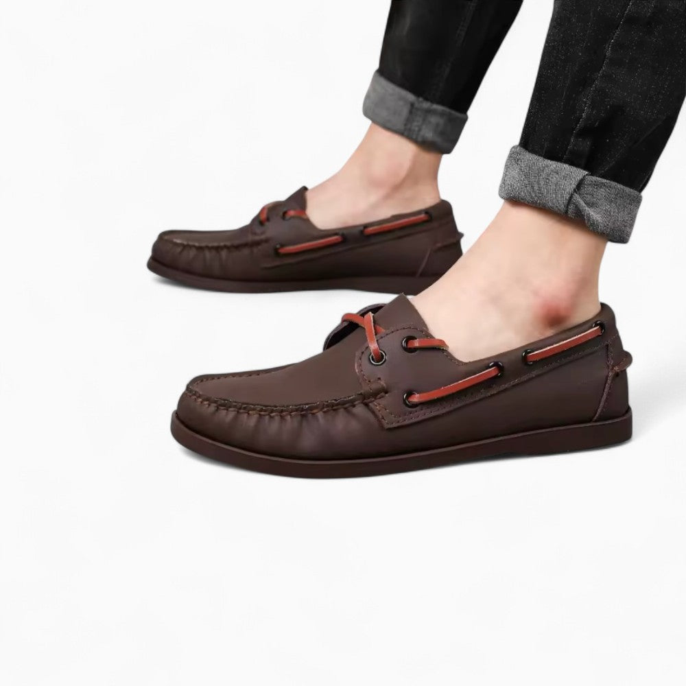 Mocassins bateau marron pour homme