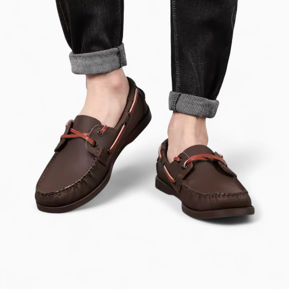 Mocassins bateau marron pour homme