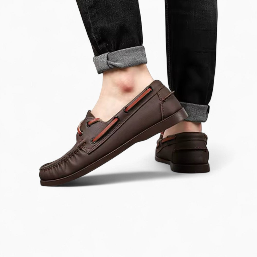 Mocassins bateau marron pour homme