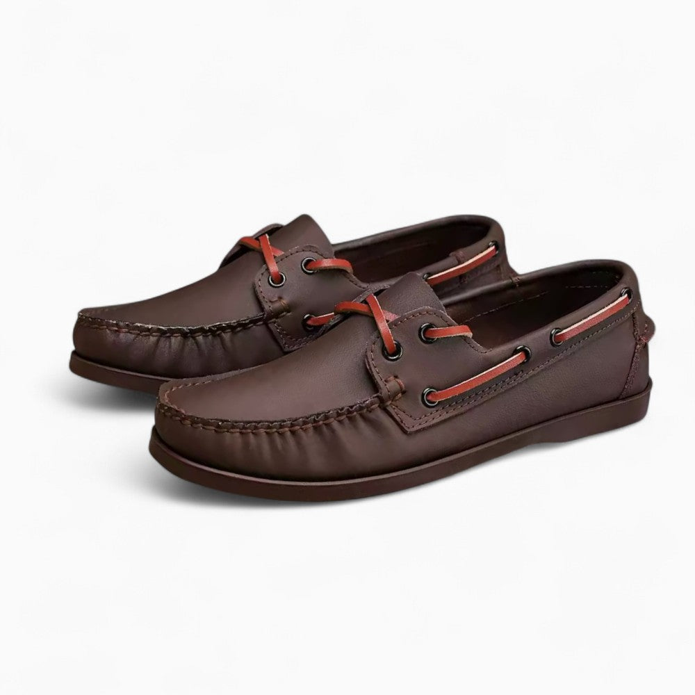 Mocassins bateau marron pour homme