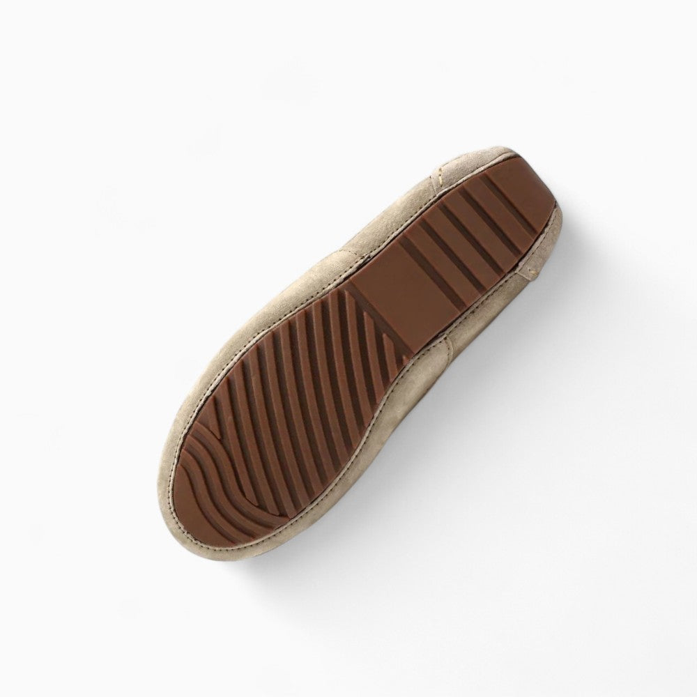 Mocassins en cuir beige pour homme