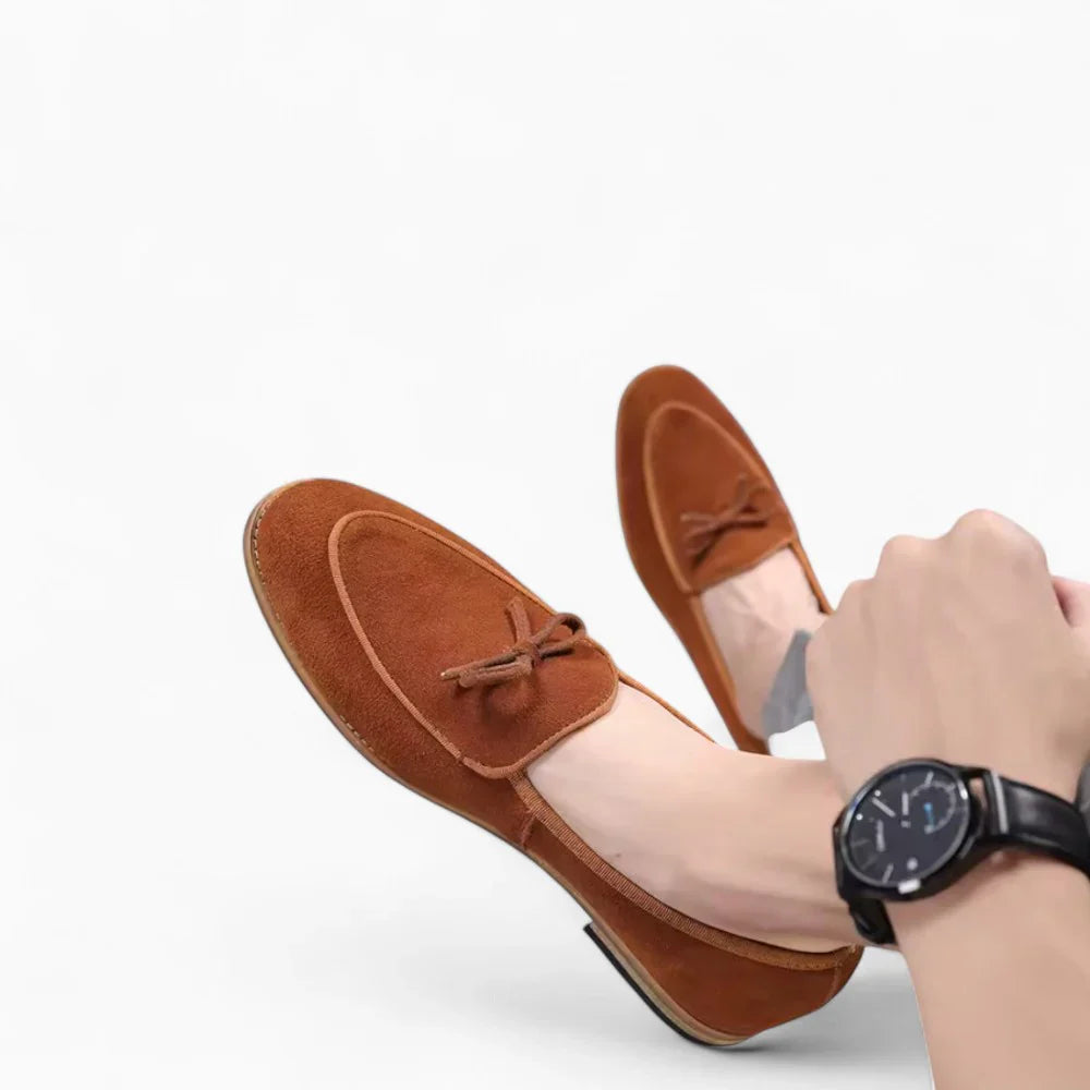 Mocassins en daim avec noeud pour homme