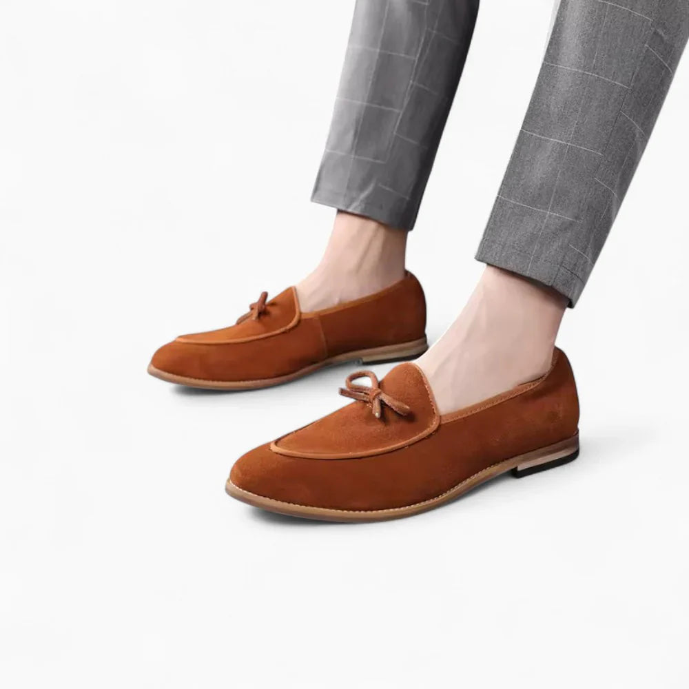 Mocassins en daim avec noeud pour homme