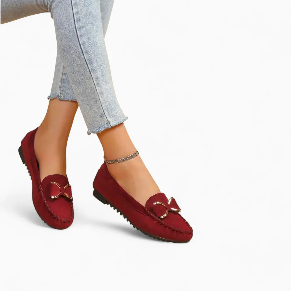 Mocassins en daim bordeaux