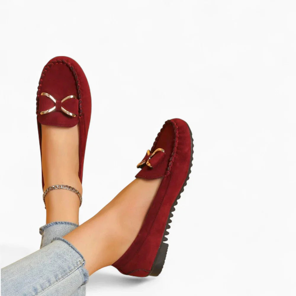 Mocassins en daim bordeaux