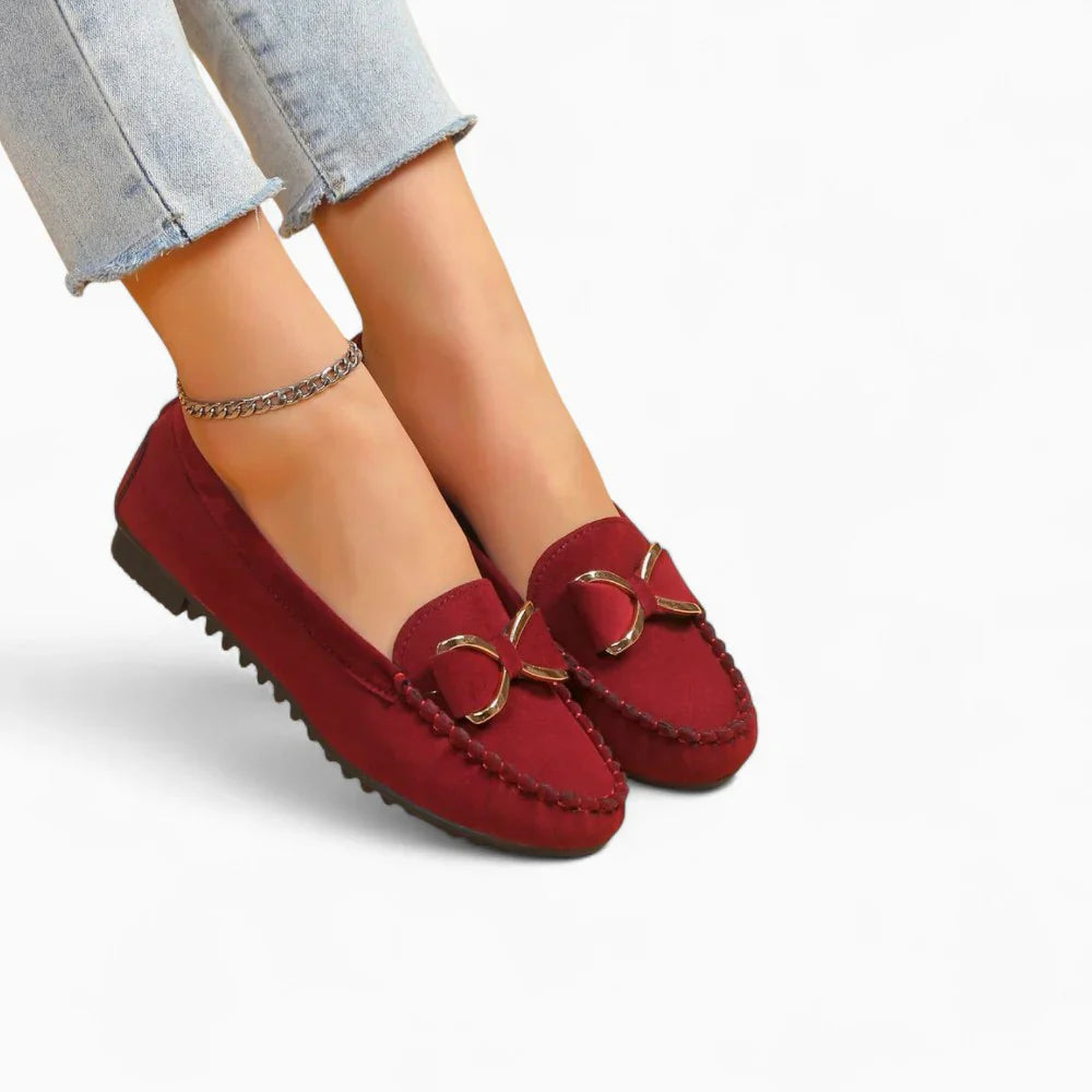 Mocassins en daim bordeaux