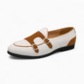Mocassins blancs à boucle pour homme