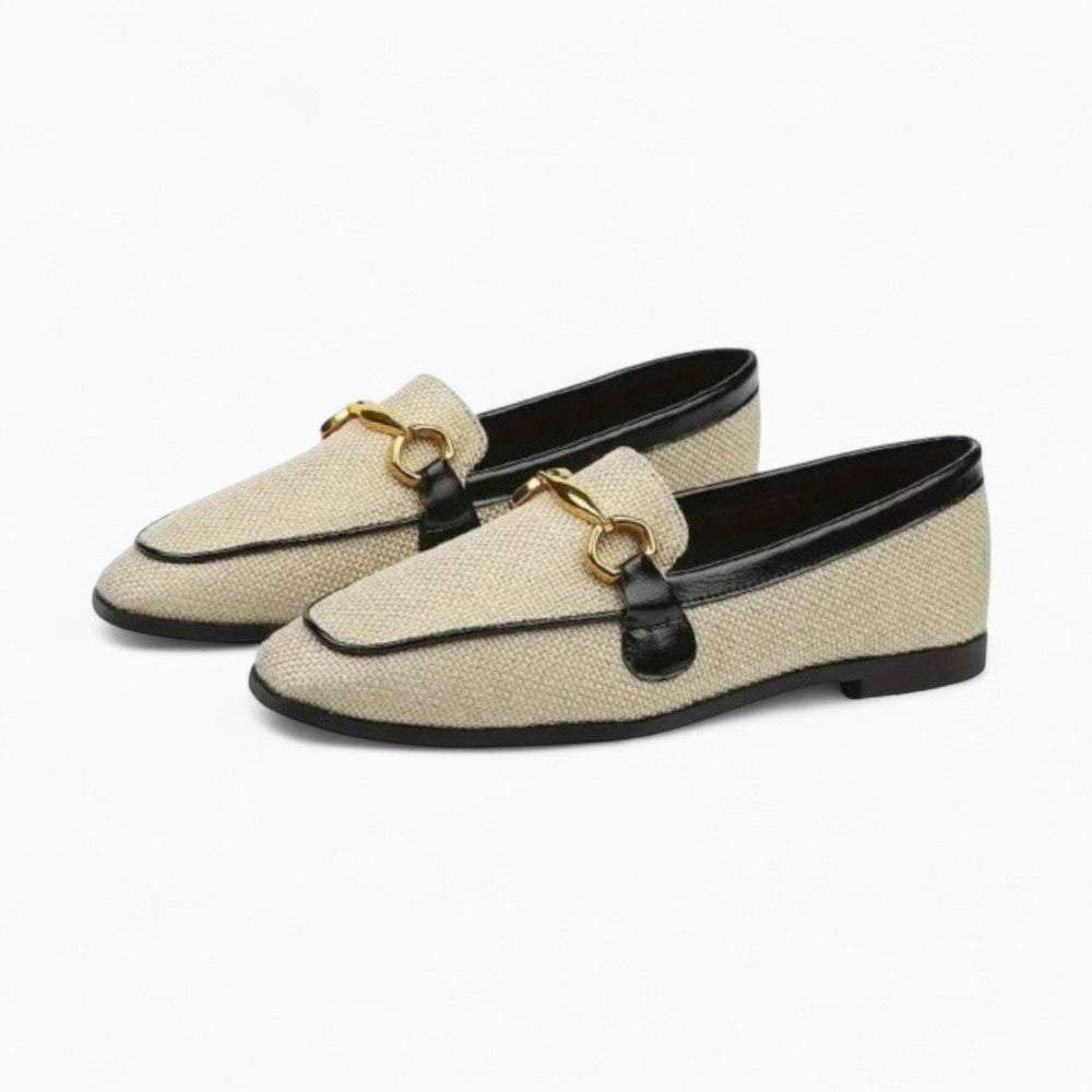 Mocassins en toile beige