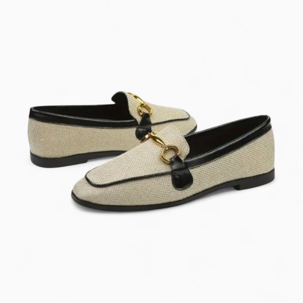 Mocassins en toile beige