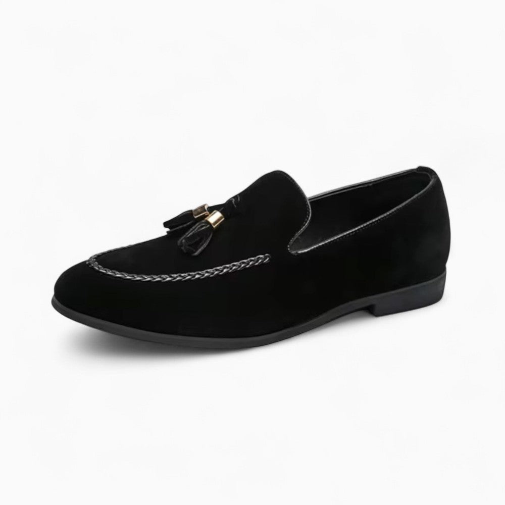 Mocassins à glands en daim noir pour homme