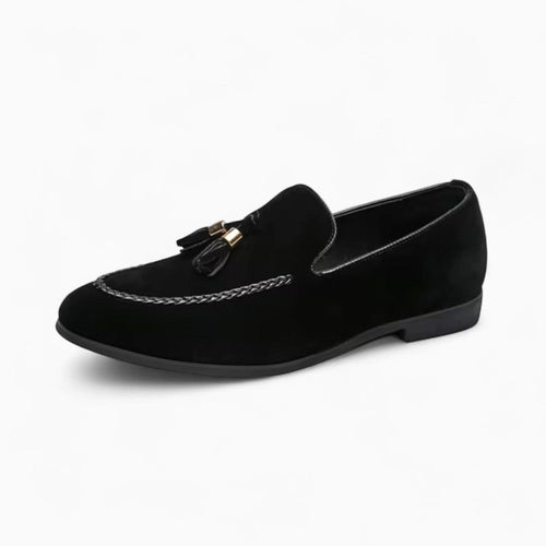 Mocassins à glands en daim noir pour homme
