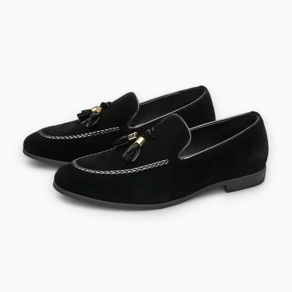 Mocassins à glands en daim noir pour homme